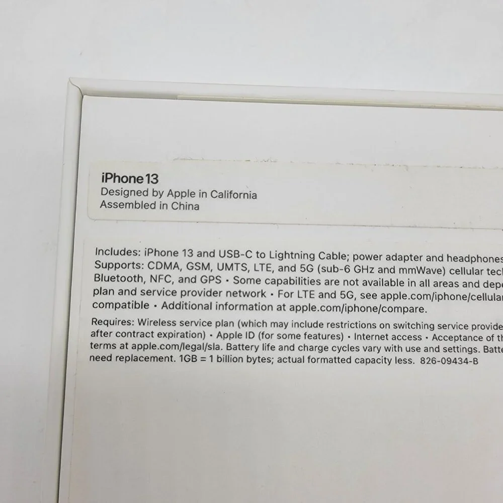 Retail Box for Apple iPhone 13 Black - Box ONLY No Accessories,‎ Etc